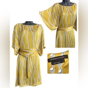 BCBGMaxAzria Dress Medium. Kimono Sleeve. Washable. Looks and feels like silk.